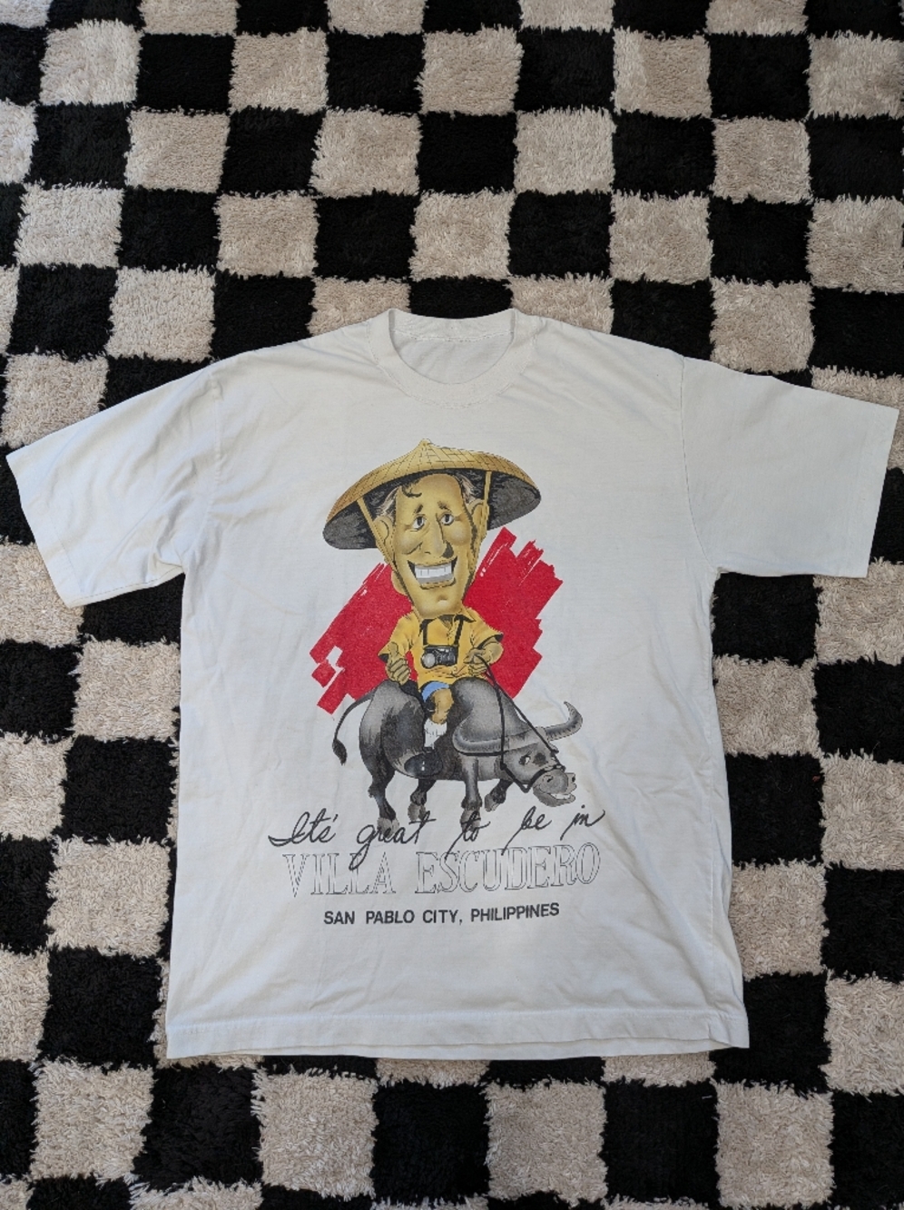 Graphic White T-Shirt with Colorful Cartoon Print